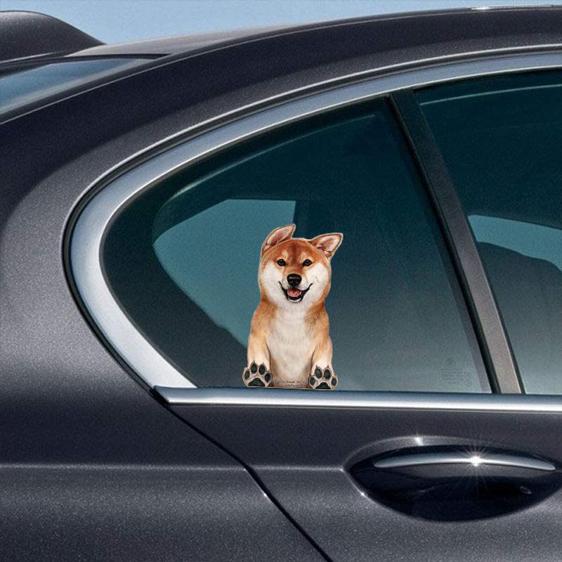 Shiba Inu (Red &amp; White)-On The Move Window Car Sticker