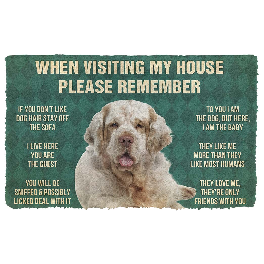 Noodever 3D Please Remember Clumber Spaniel House Rules Doormat
