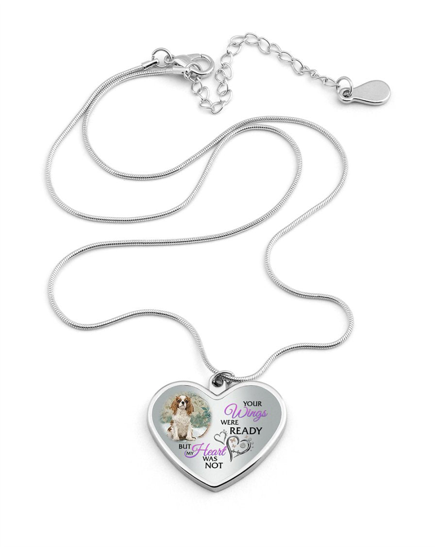 Spaniel Your Wings Metallic Heart Necklace
