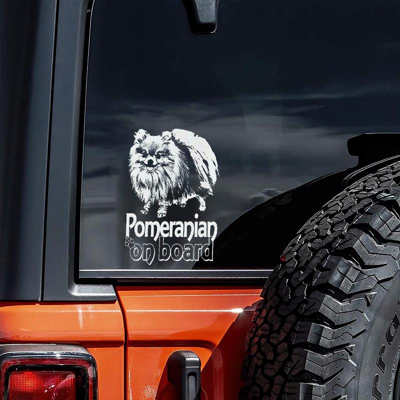 Pomeranian3 on Board-Car Window Sticker-Dog Sign Decal