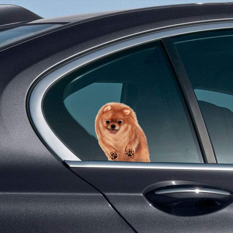 Pomeranian-On The Move Window Car Sticker