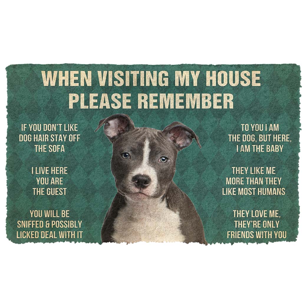 Noodever 3D Please Remember Staffordshire Bull Terrier House Rules Doormat