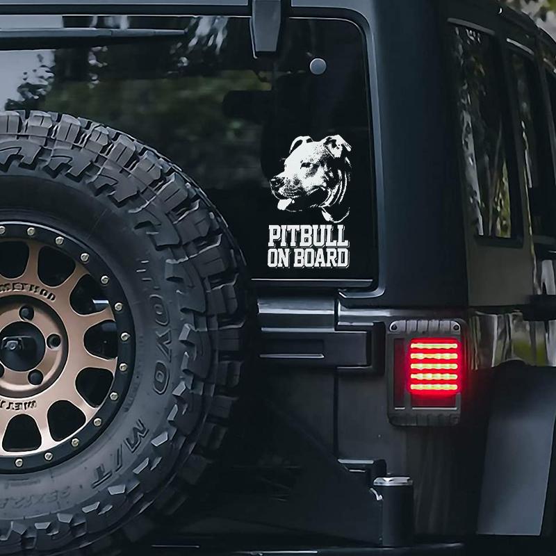 Pitbull 2 on Board-Car Window Sticker-Dog Sign Decal