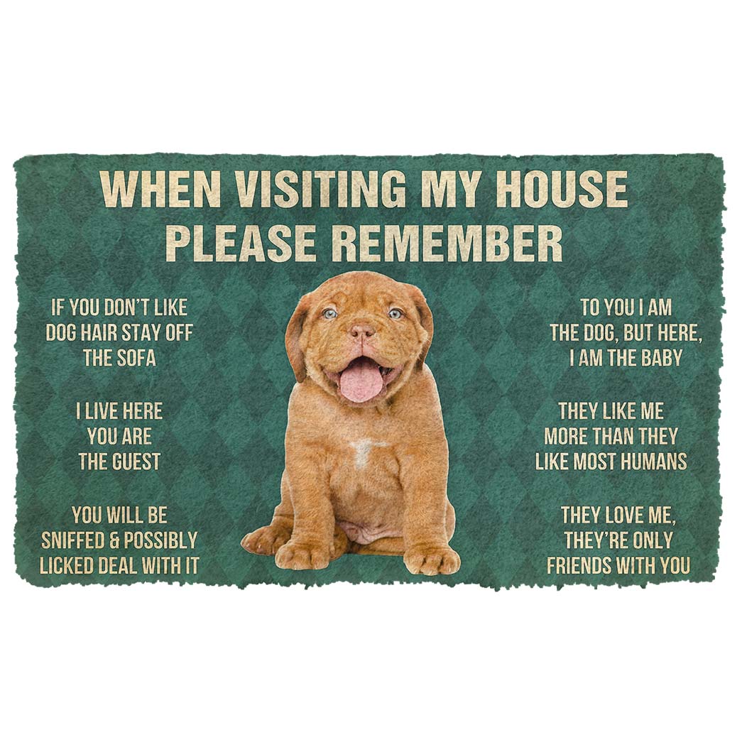 Noodever 3D Please Remember Dogue de Bordeaux Puppy Dogs House Rules Doormat
