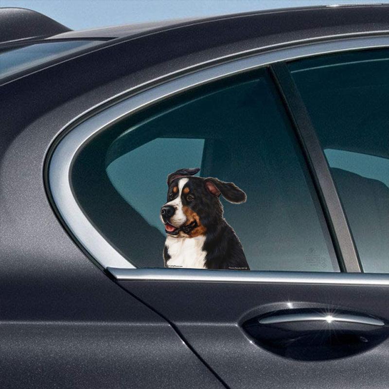 Bernese Mountain Dog-On The Move Window Car Sticker