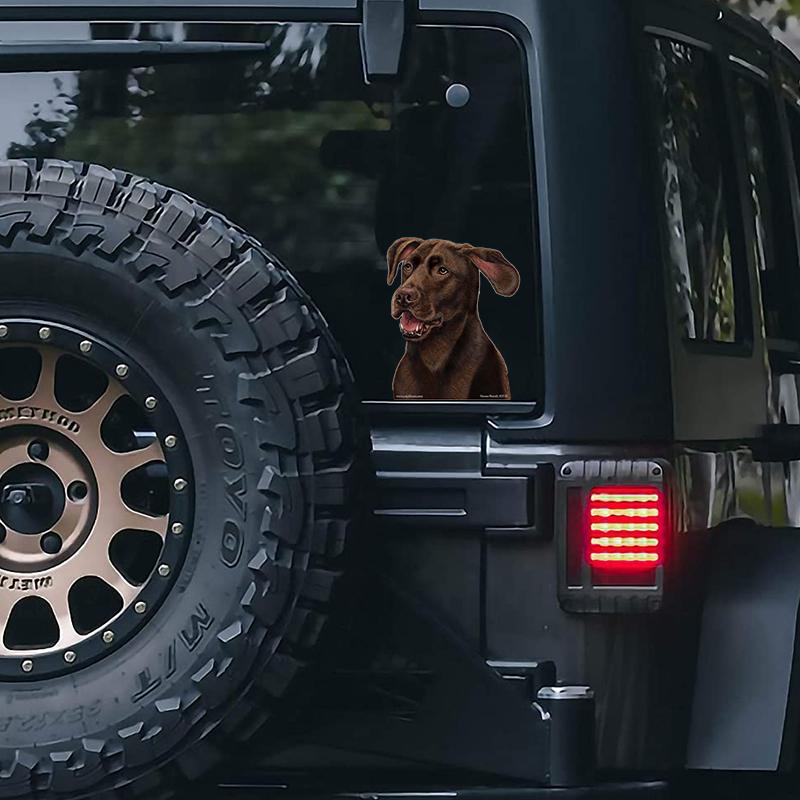 Chocolate Labrador-On The Move Window Car Sticker
