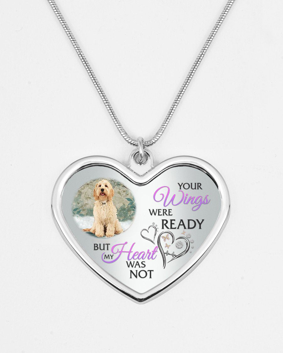 Cockapoo Your Wings Metallic Heart Necklace