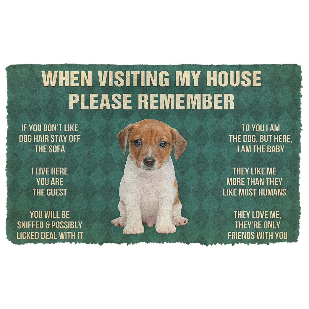 Noodever 3D Please Remember Jack Russell Terrier Puppy Dogs House Rules Doormat
