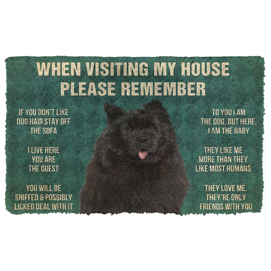 Noodever 3D Please Remember Black Chow Chows House Rules Doormat