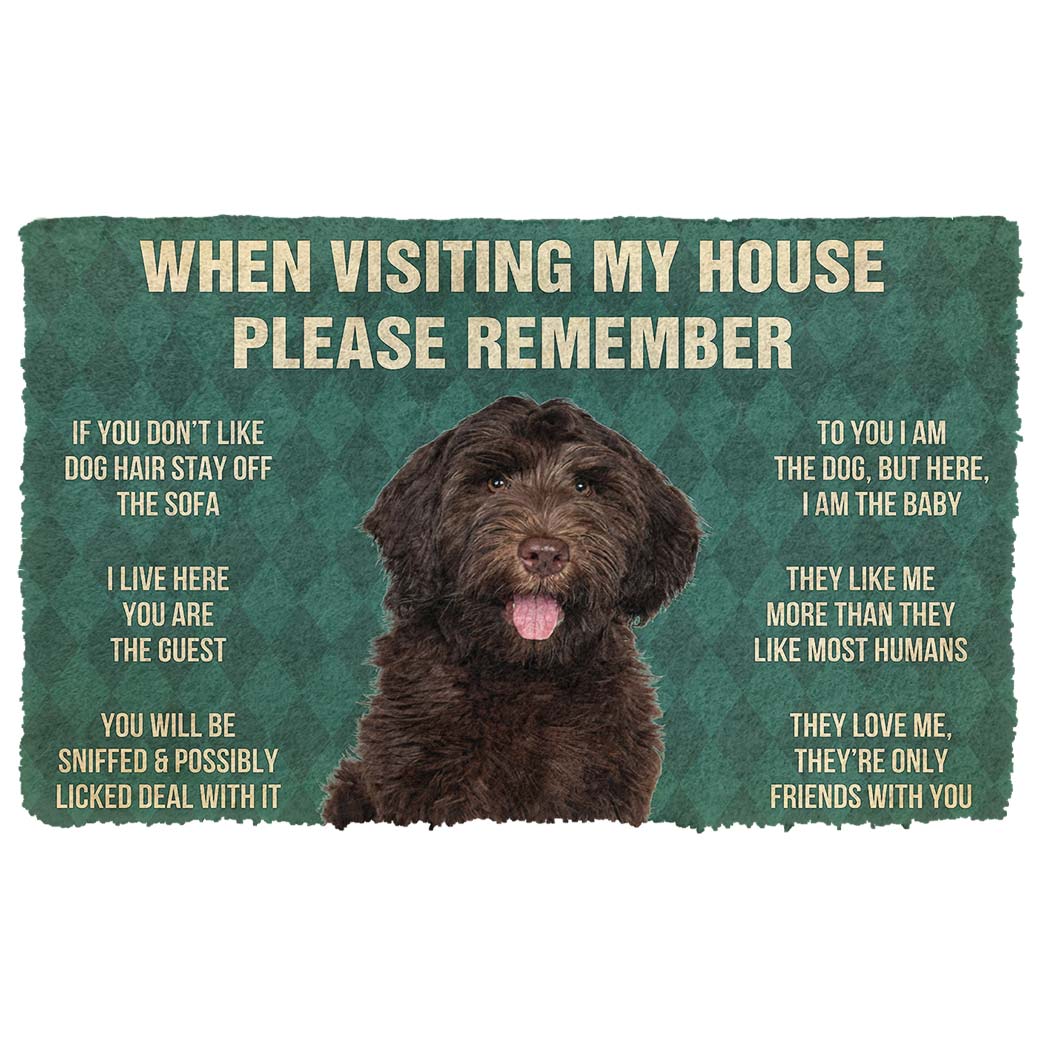 Noodever 3D Please Remember Chocolate Labradoodles House Rule Doormat