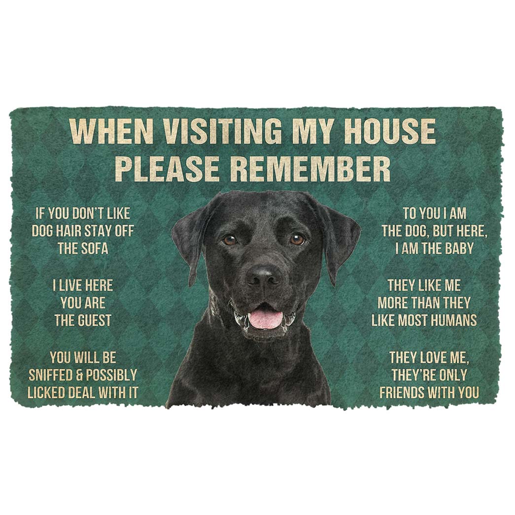 Noodever 3D Please Remember Black Labrador Retrievers House Rule Doormat