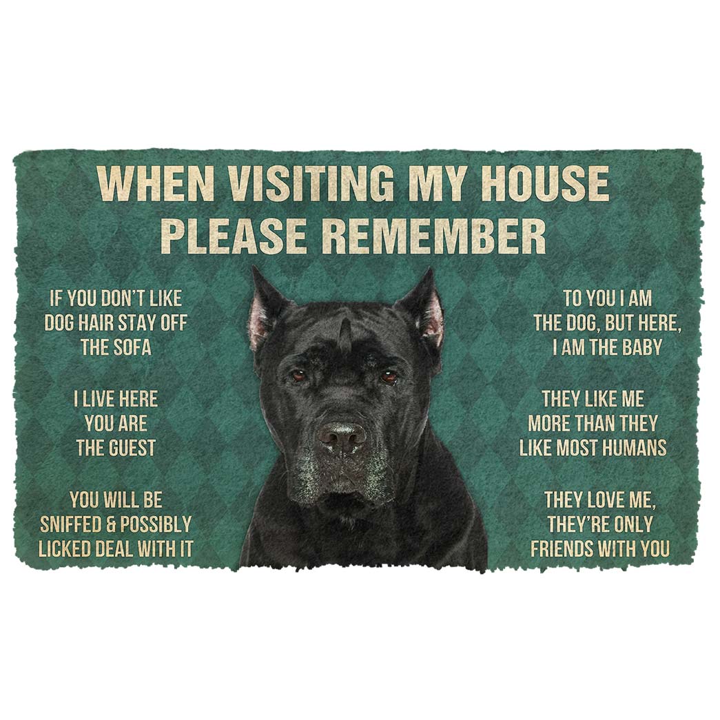 Noodever 3D Please Remember Cane Corso Dogs House Rules Doormat