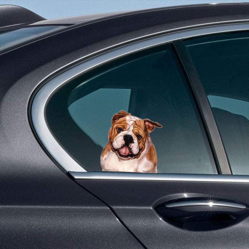 English Bulldog-On The Move Window Car Sticker