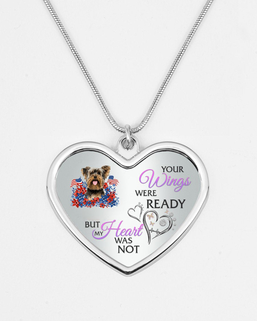 Loyalty-Yorkshire Terrier 1 Your Wings Metallic Heart Necklace