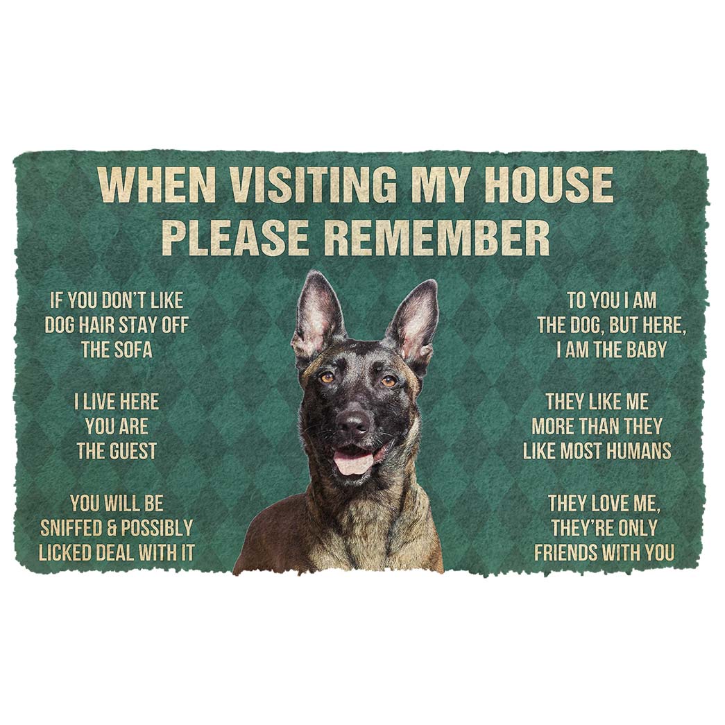 Noodever 3D Please Remember Dutch Shepherd Dogs House Rules Doormat