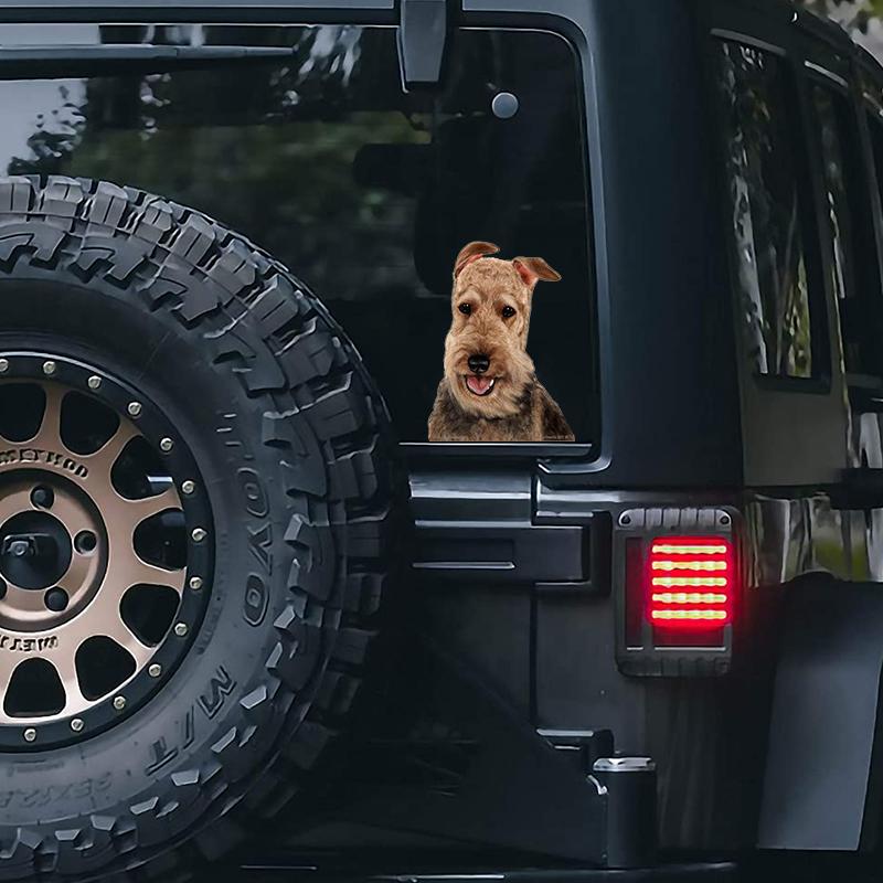 Airedale-On The Move Window Car Sticker