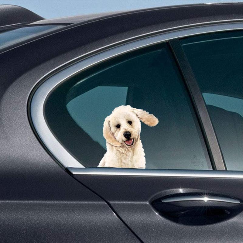 Labradoodle-On The Move Window Car Sticker