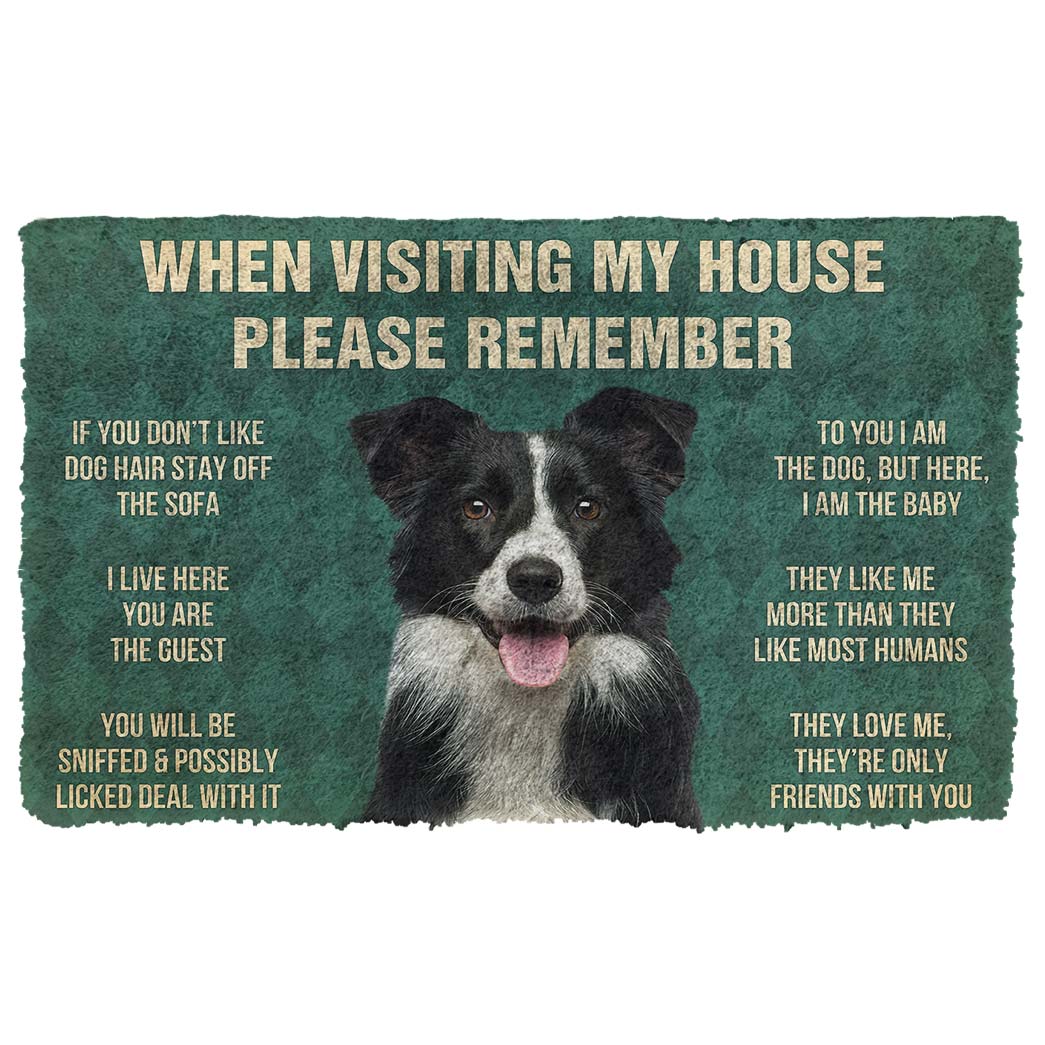 Noodever 3D Please Remember Border Collies House Rules Doormat