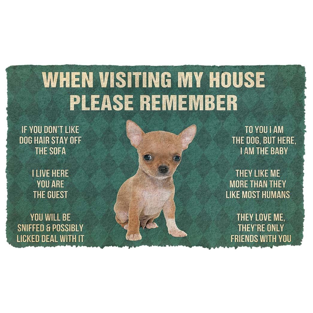 Noodever 3D Please Remember Chihuahua Puppy Dogs House Rules Doormat