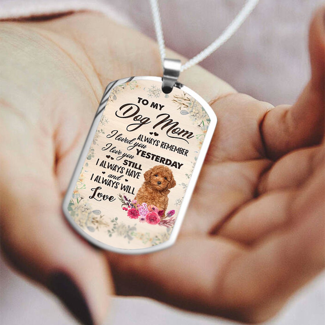 Dog Mom-RED Miniature Poodle-Luxury Necklace