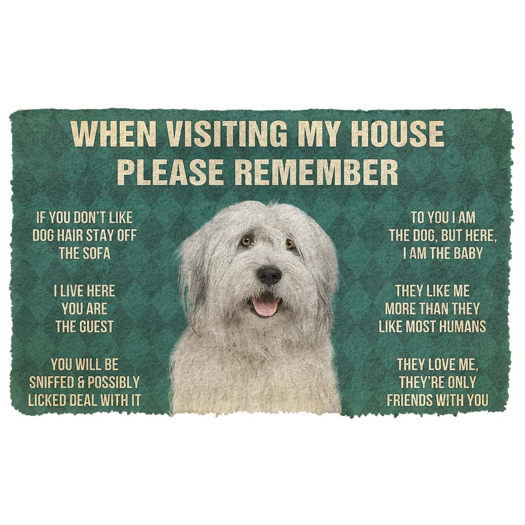 Noodever 3D Please Remember English Sheepdog House Rules Doormat