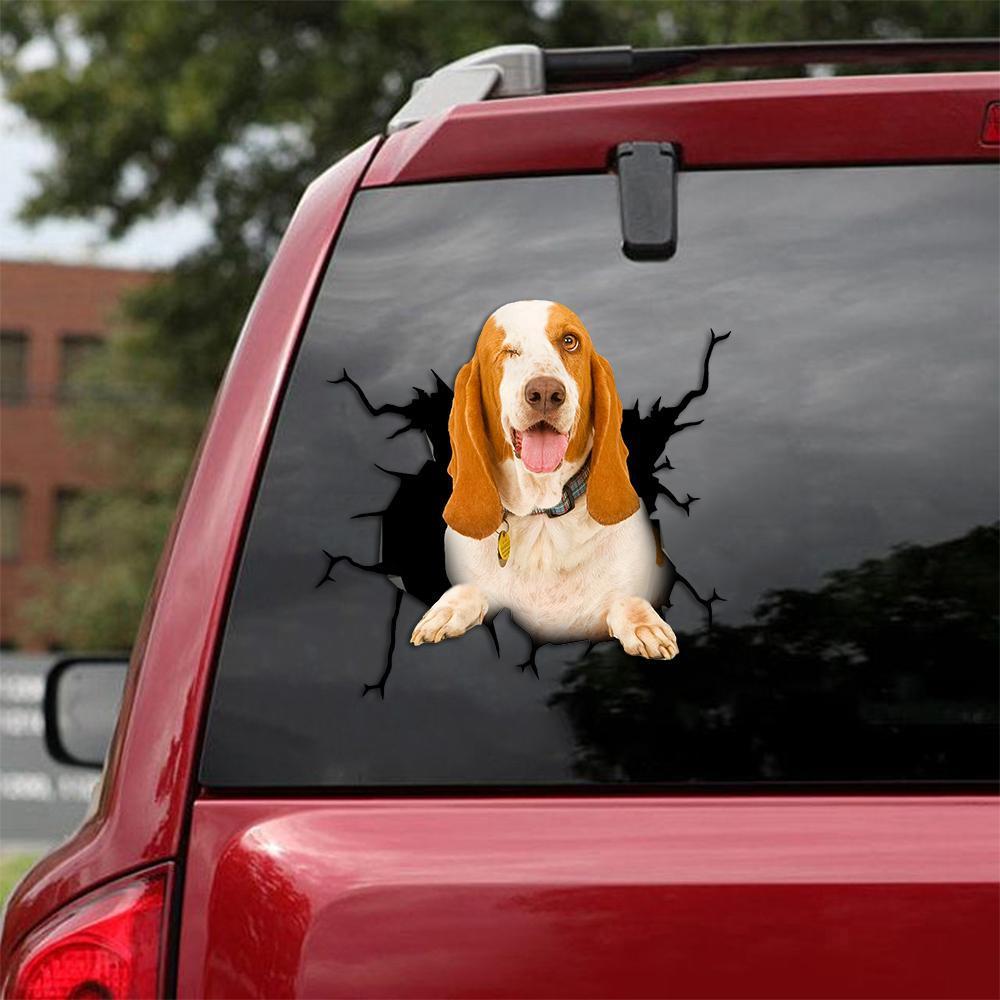 Basset Hound Crack Car Sticker, Toilet Sticker, Fridge Sticker 15