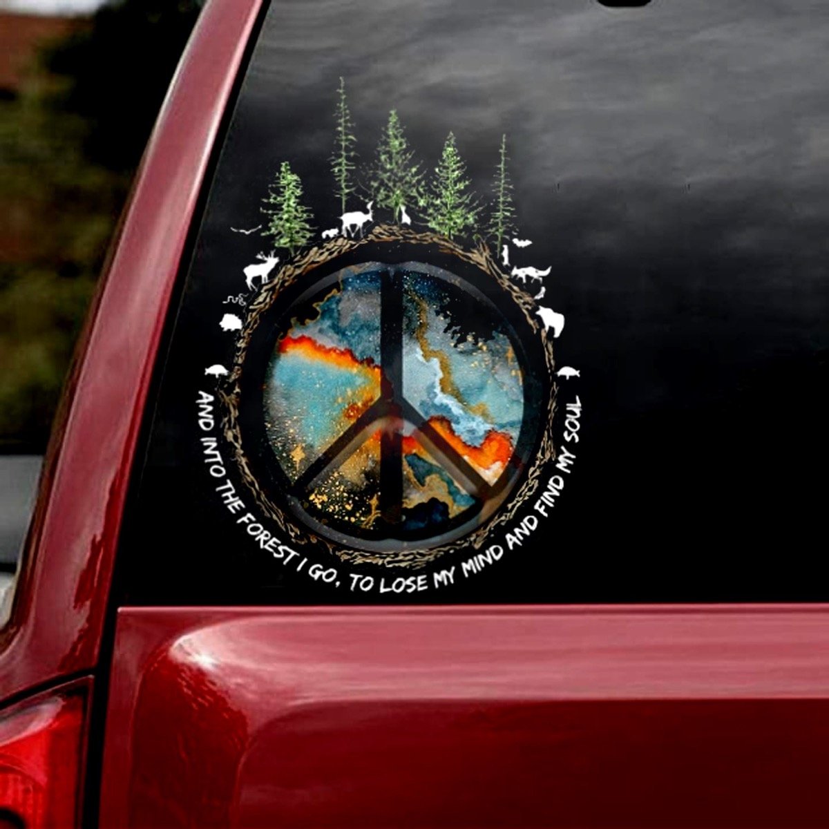 Hippie Forest Car Sticker