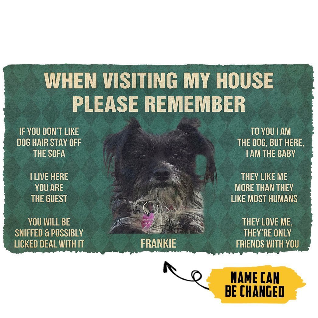 Noodever 3D Please Remember Frankie House Rules Doormat
