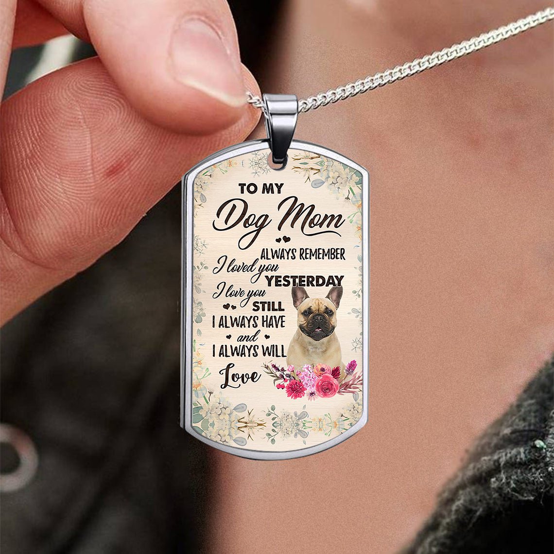 Dog Mom-Fawn French Bulldog-Luxury Necklace
