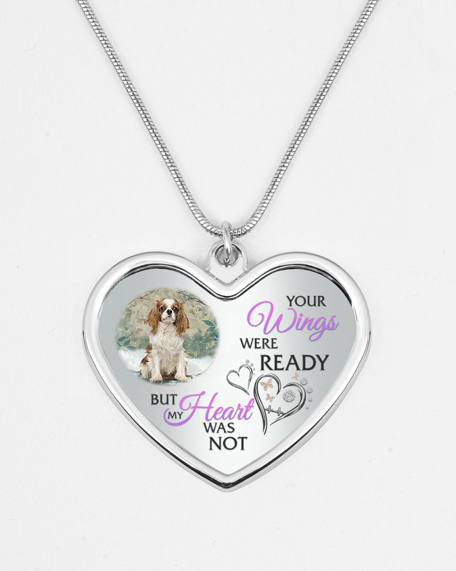 Spaniel Your Wings Metallic Heart Necklace