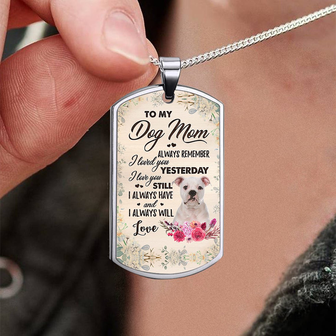 Dog Mom-American Bulldog 2-Luxury Necklace