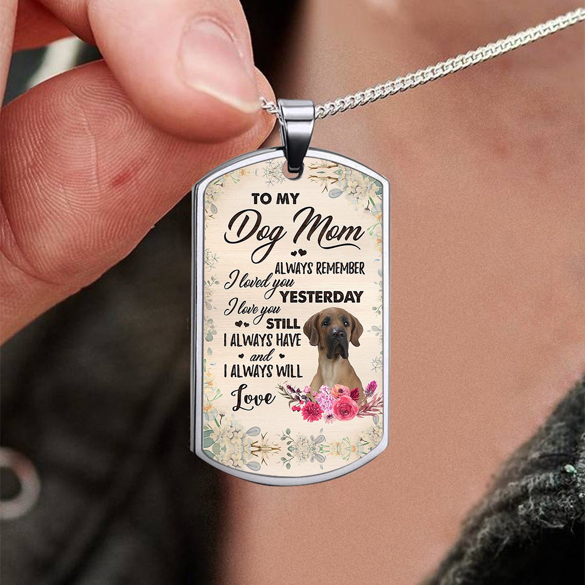 Dog Mom-Fawn Great Dane-Luxury Necklace
