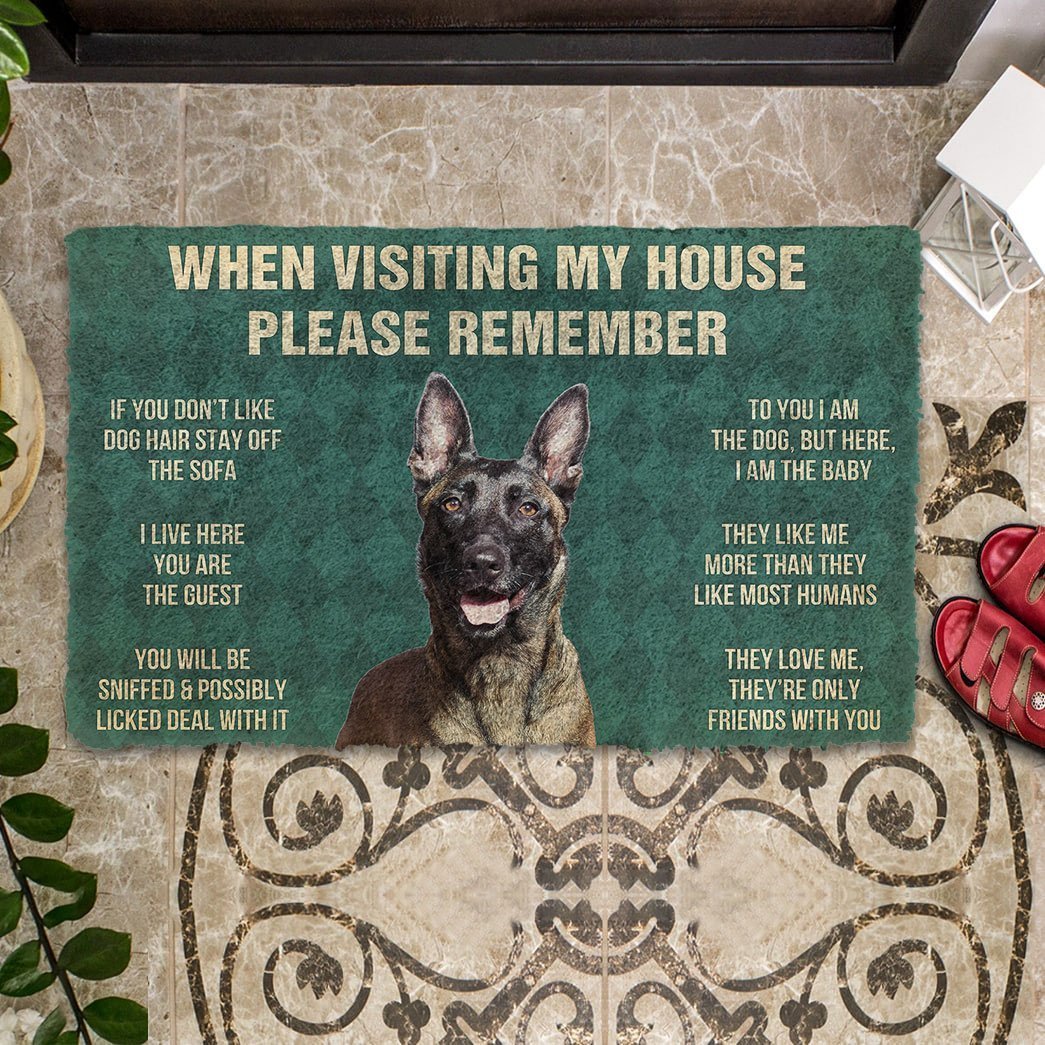 Noodever 3D Please Remember Dutch Shepherd Dogs House Rules Doormat