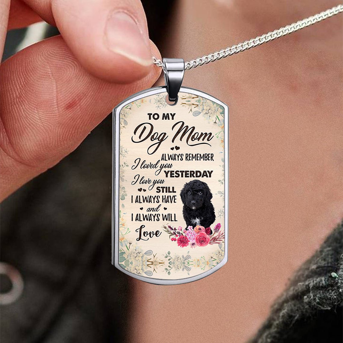 Dog Mom-BLACK Goldendoodle-Luxury Necklace