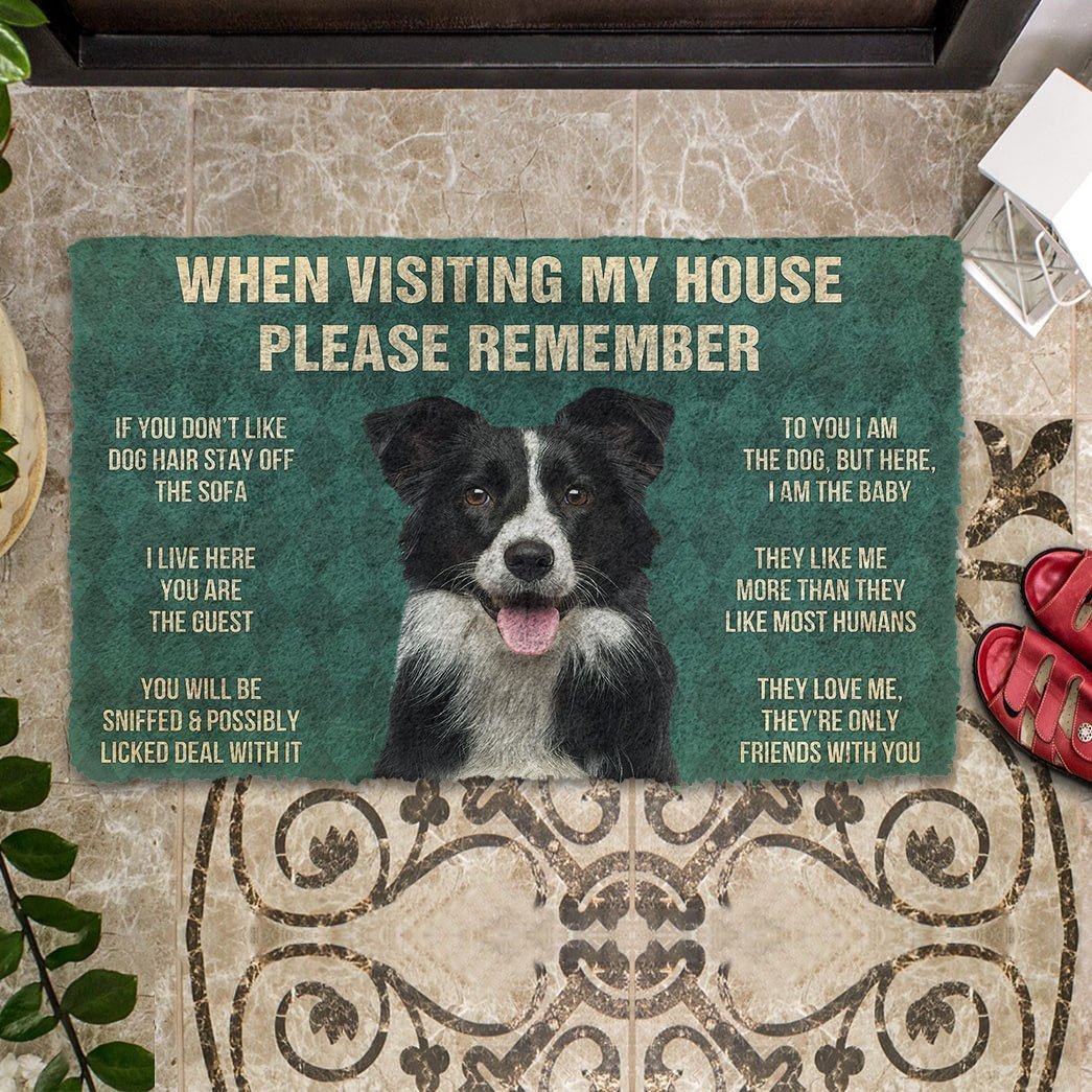 Noodever 3D Please Remember Border Collies House Rules Doormat