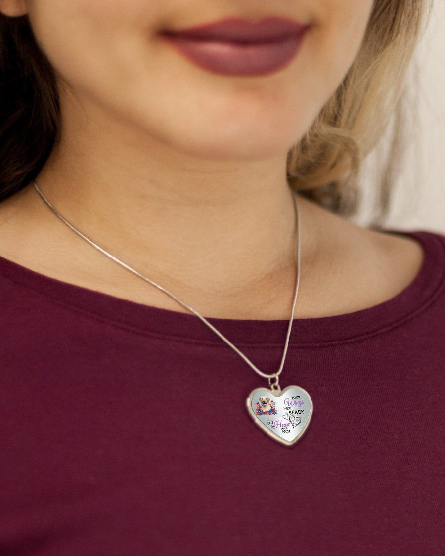 Loyalty-YELLOW Labrador Your Wings Metallic Heart Necklace