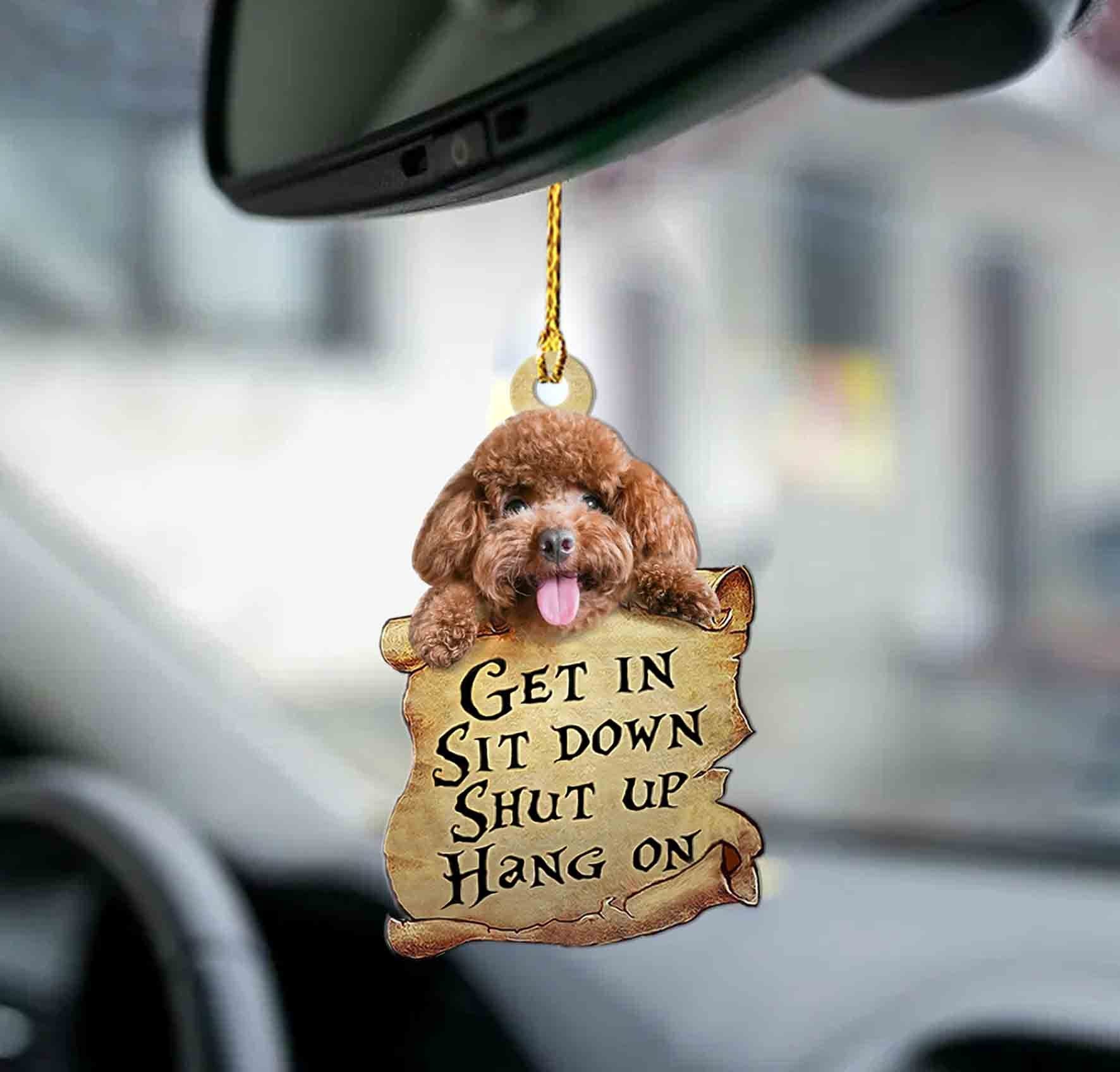 Poodle get in dog moms two sided ornament