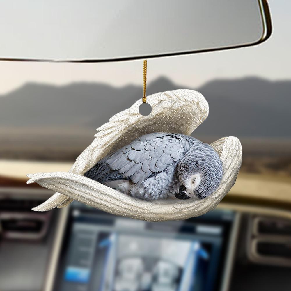 African grey parrot sleeping angel African grey parrot lovers ornament