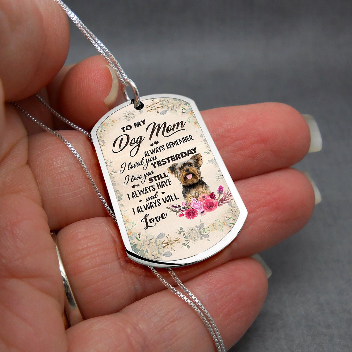 Dog Mom-Yorkshire Terrier 1-Luxury Necklace