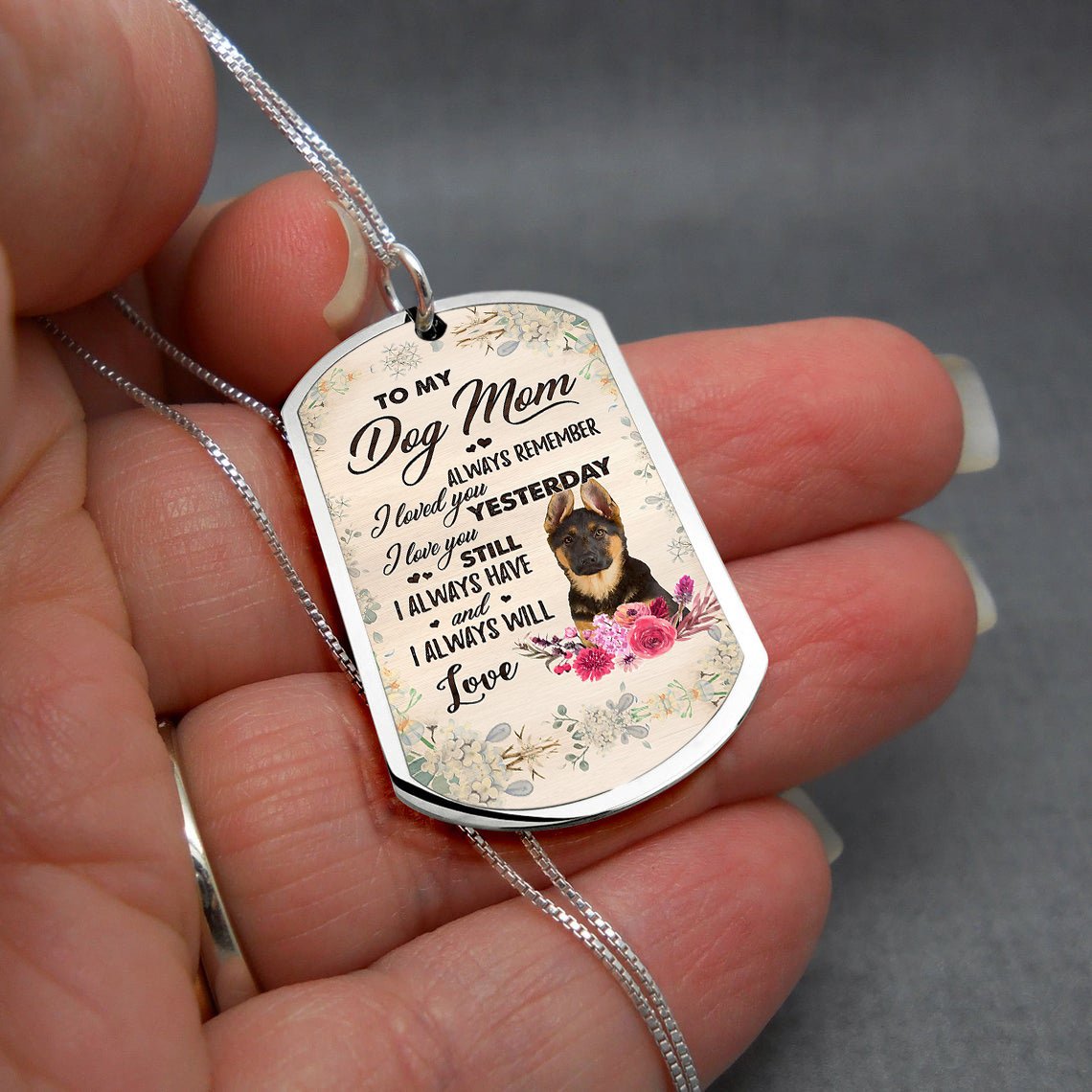 Dog Mom-German Shepherd 1-Luxury Necklace
