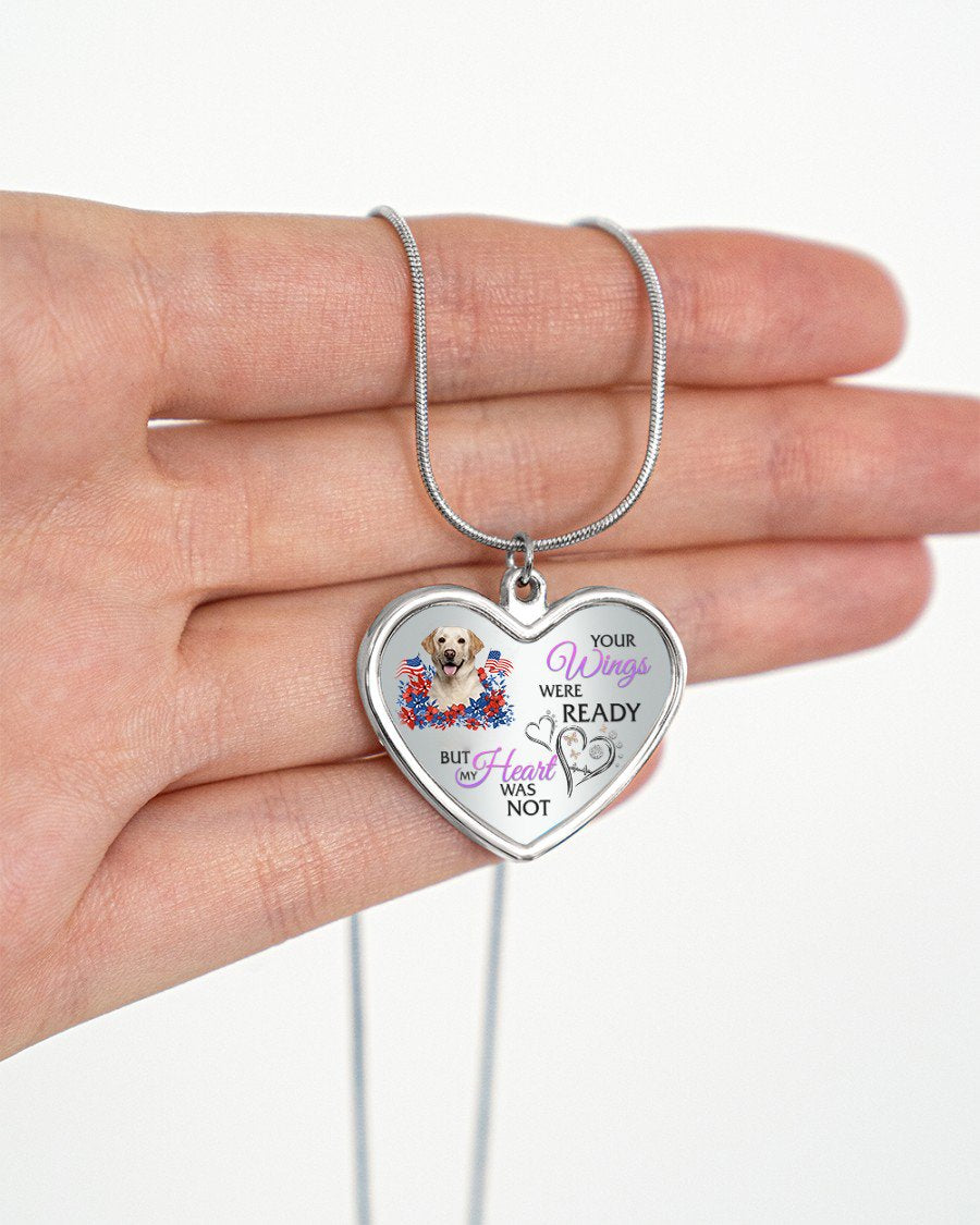 Loyalty-YELLOW Labrador Your Wings Metallic Heart Necklace