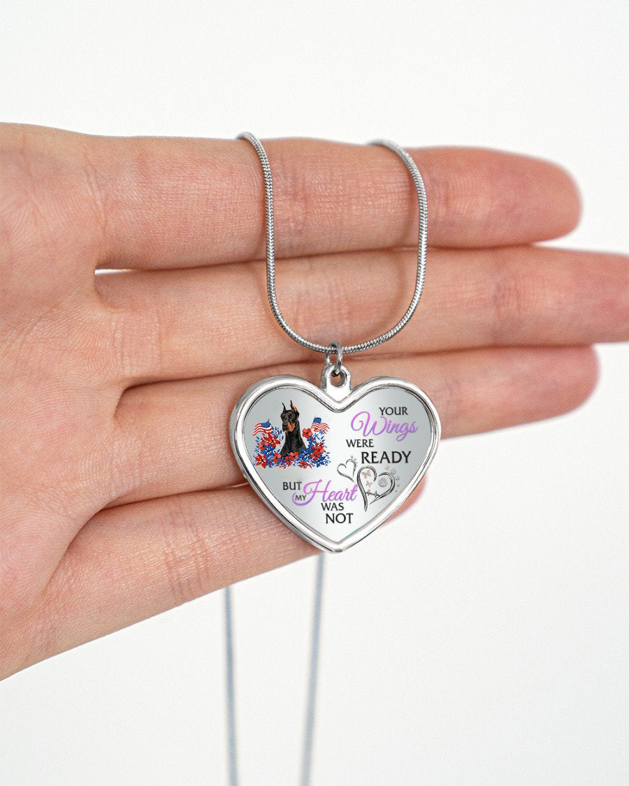 Loyalty-Dobermann 1 Your Wings Metallic Heart Necklace