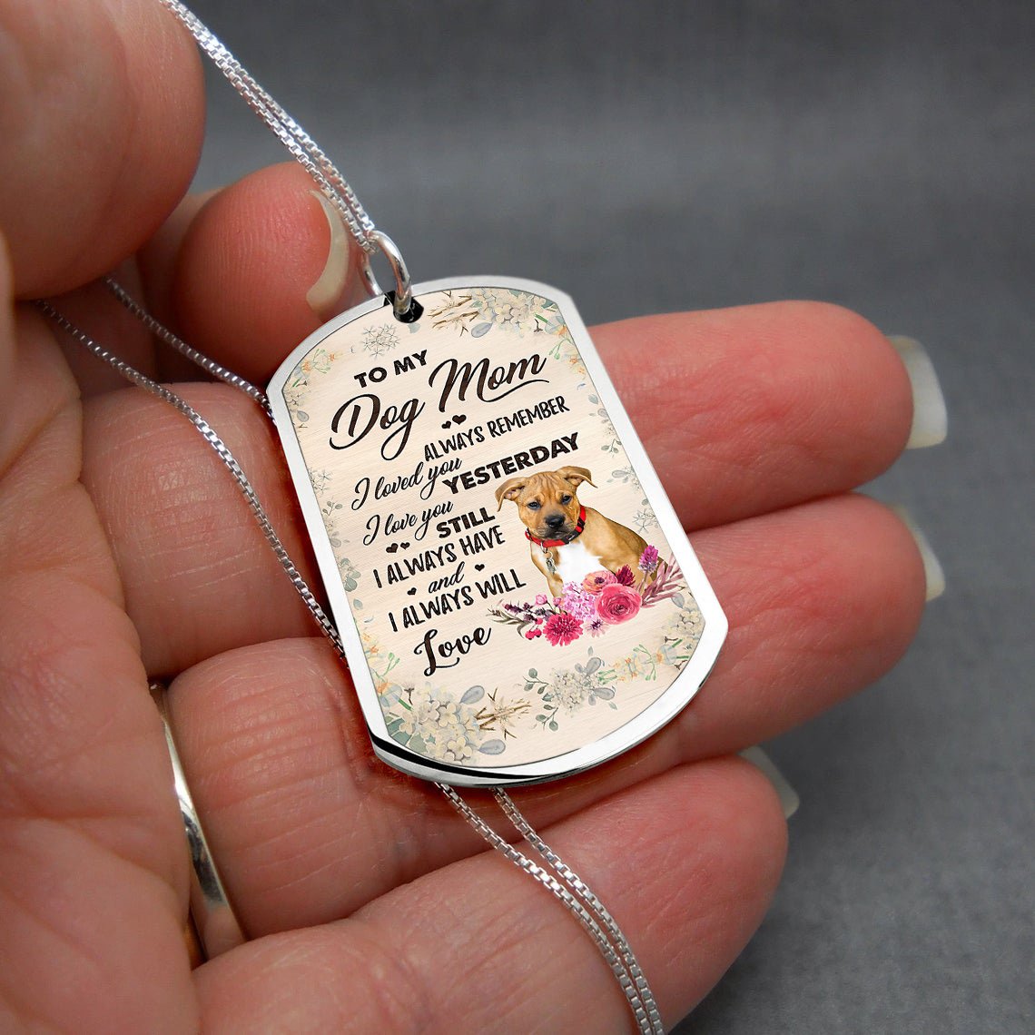 Dog Mom-Pitbull Boxer Mix-Luxury Necklace