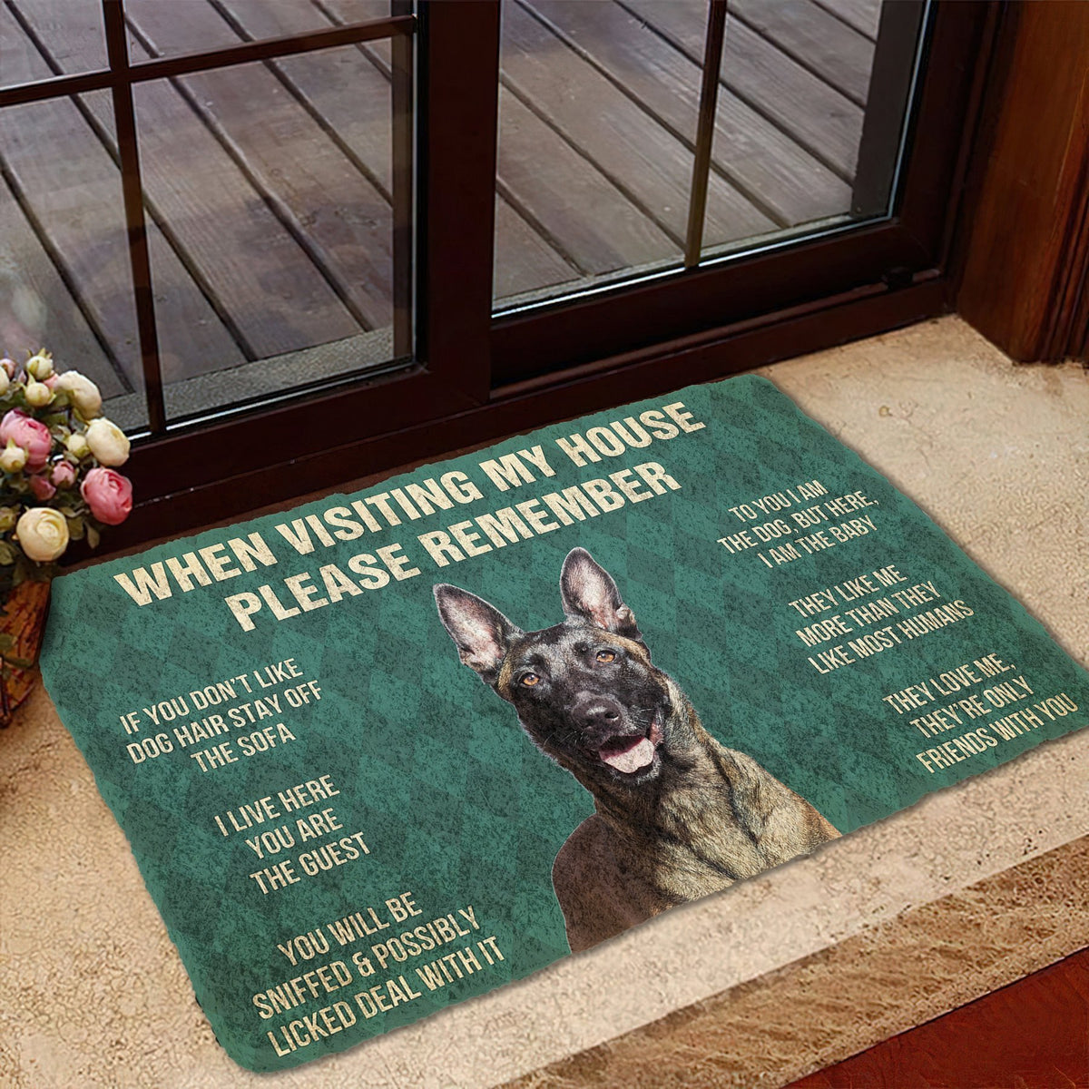 Noodever 3D Please Remember Dutch Shepherd Dogs House Rules Doormat
