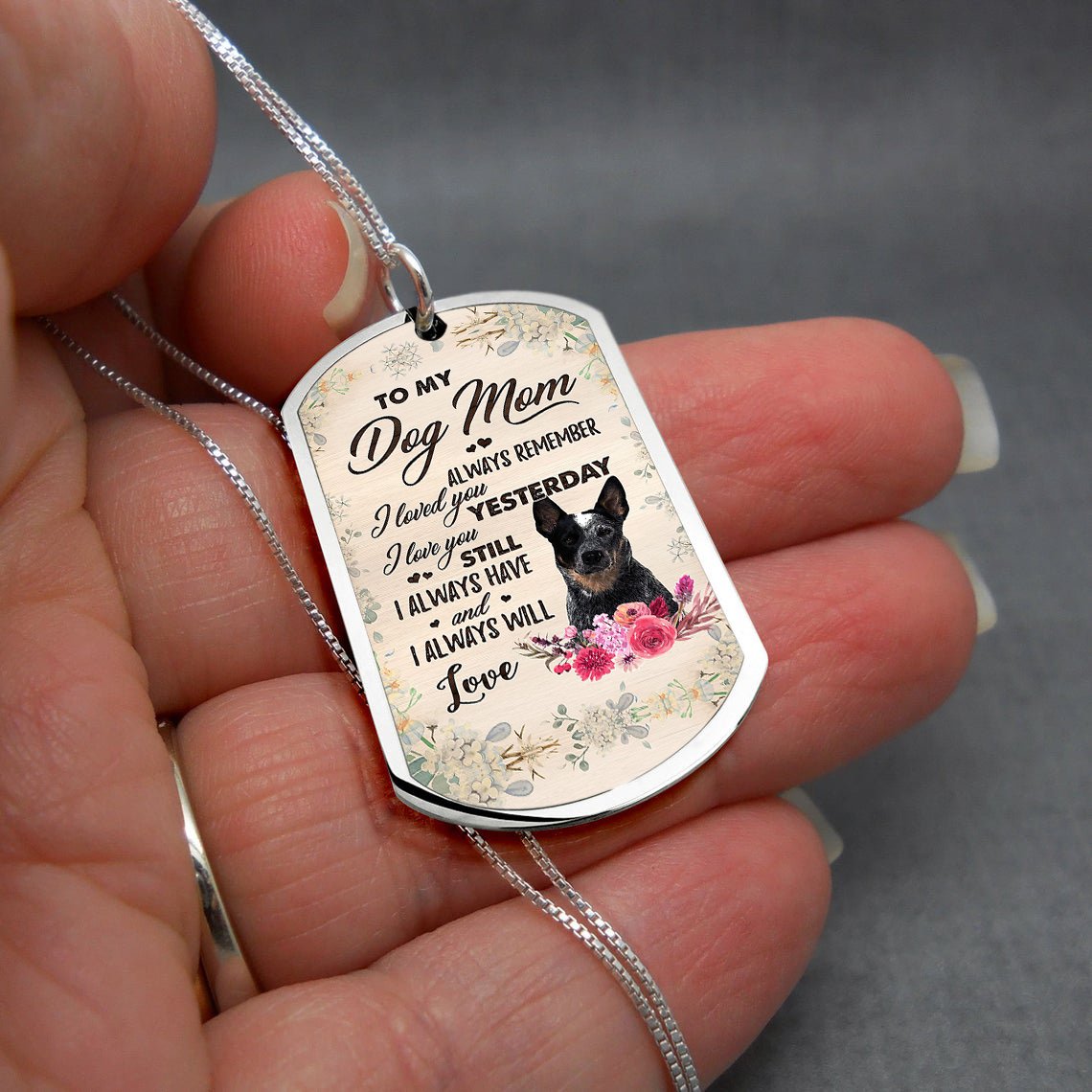 Dog Mom-BLUE Heeler-Luxury Necklace