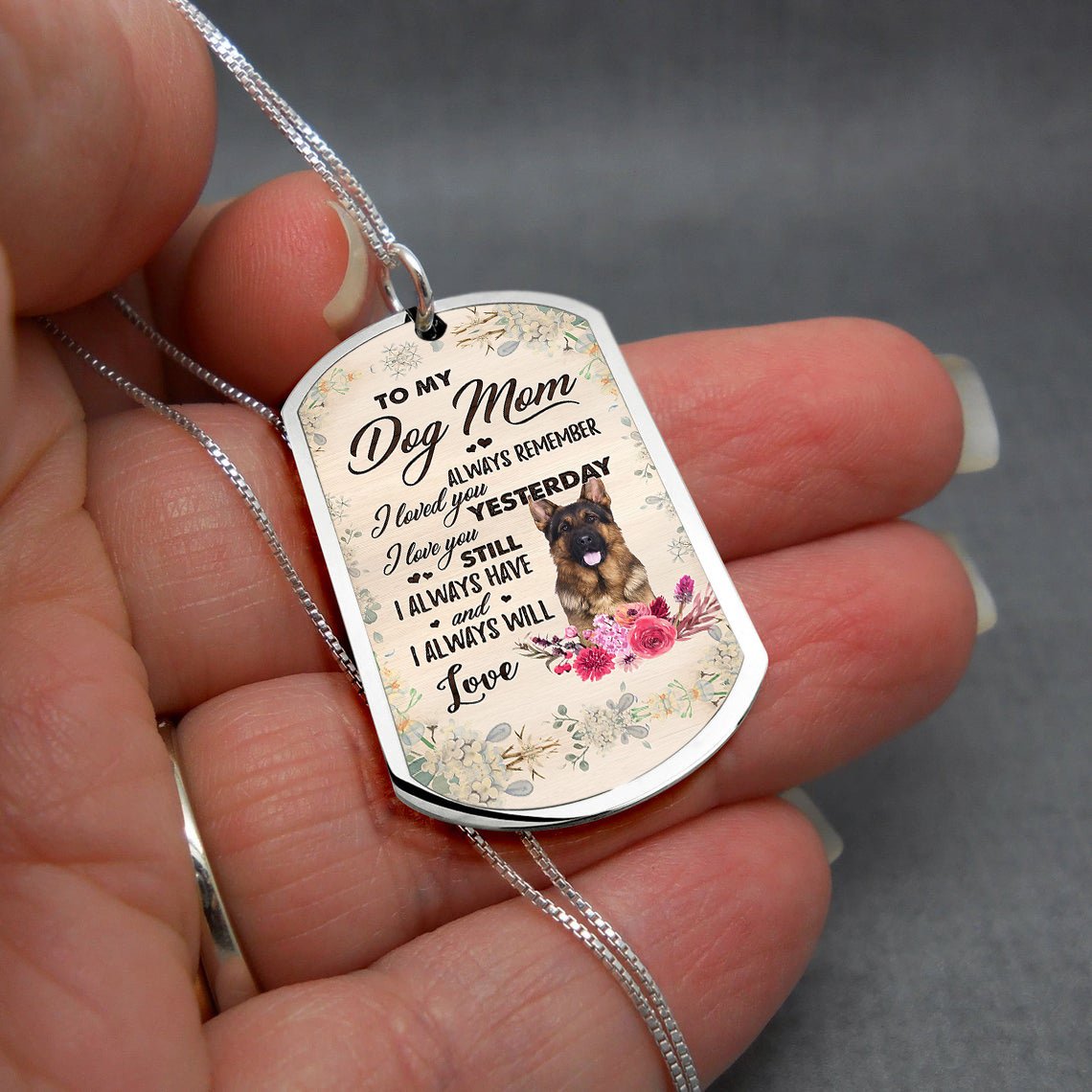 Dog Mom-Long Haired German Shepherd-Luxury Necklace