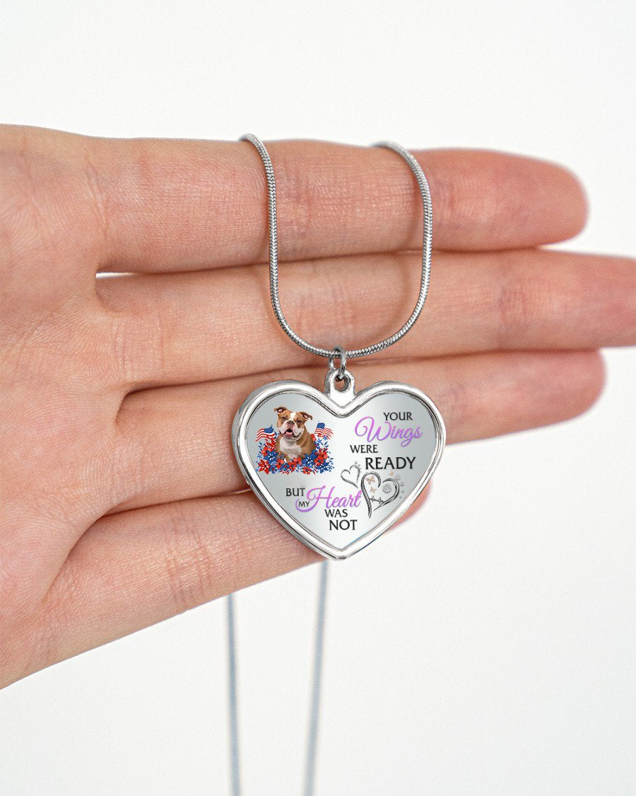 Loyalty-Pitbull 2 Your Wings Metallic Heart Necklace