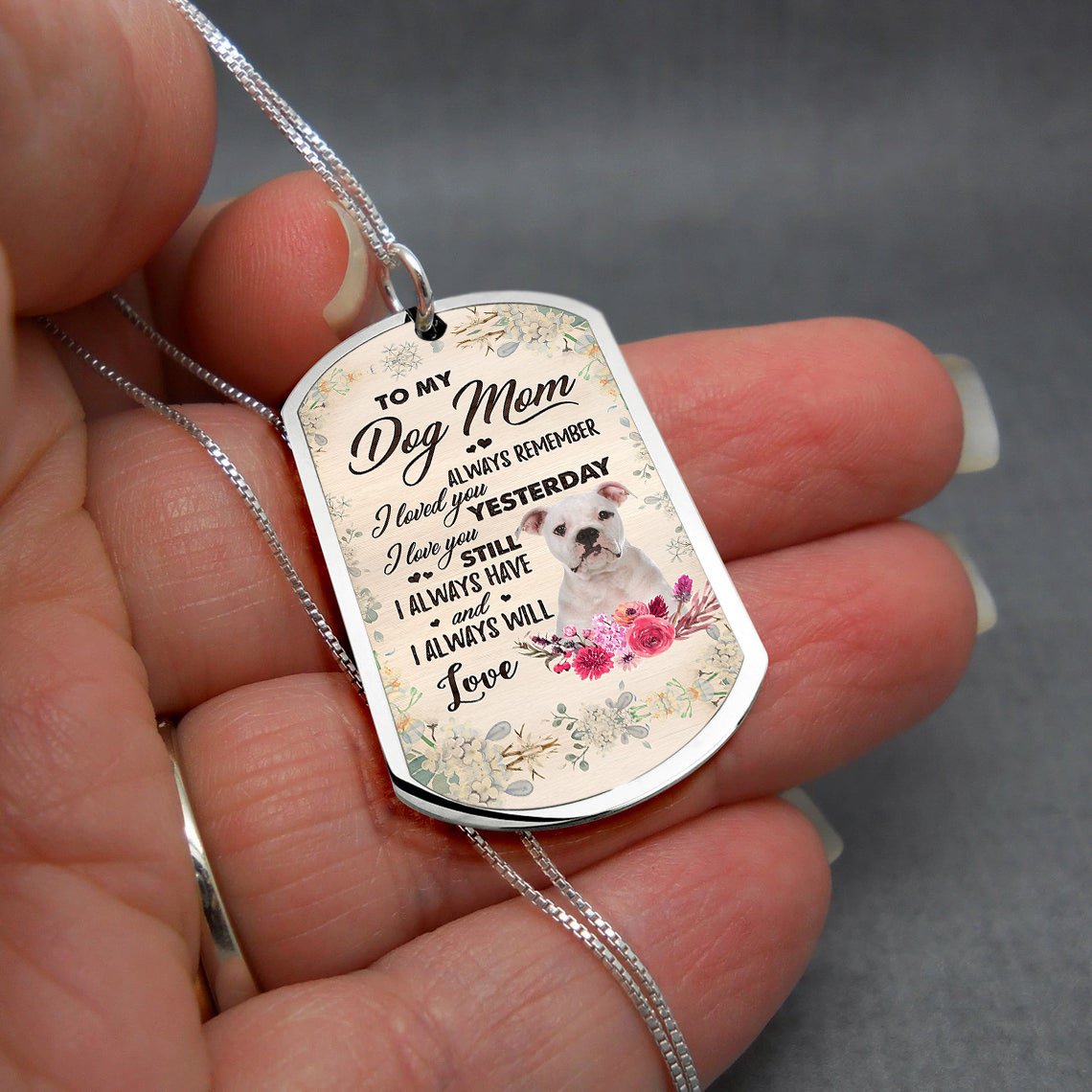 Dog Mom-American Bulldog 2-Luxury Necklace