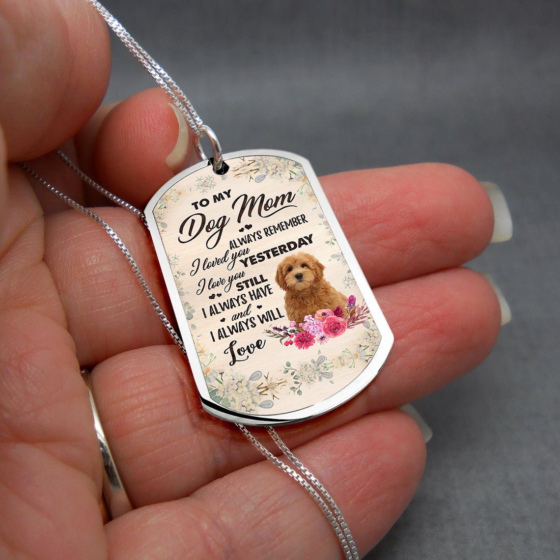 Dog Mom-RED Goldendoodle-Luxury Necklace