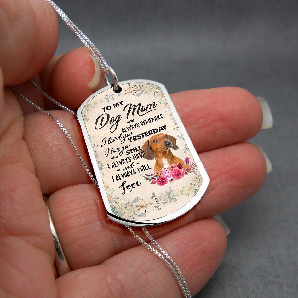 Dog Mom-Red Dachshund-Luxury Necklace